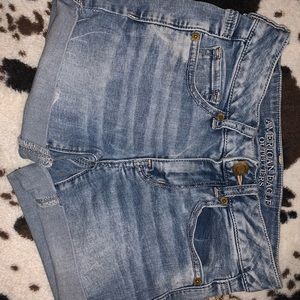 american eagle midi rise shorts
